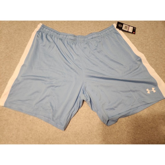 Under Armour Threadborne Shorts Mens 2XL Blue White HeatGear Athletic Polyester - Picture 1 of 9